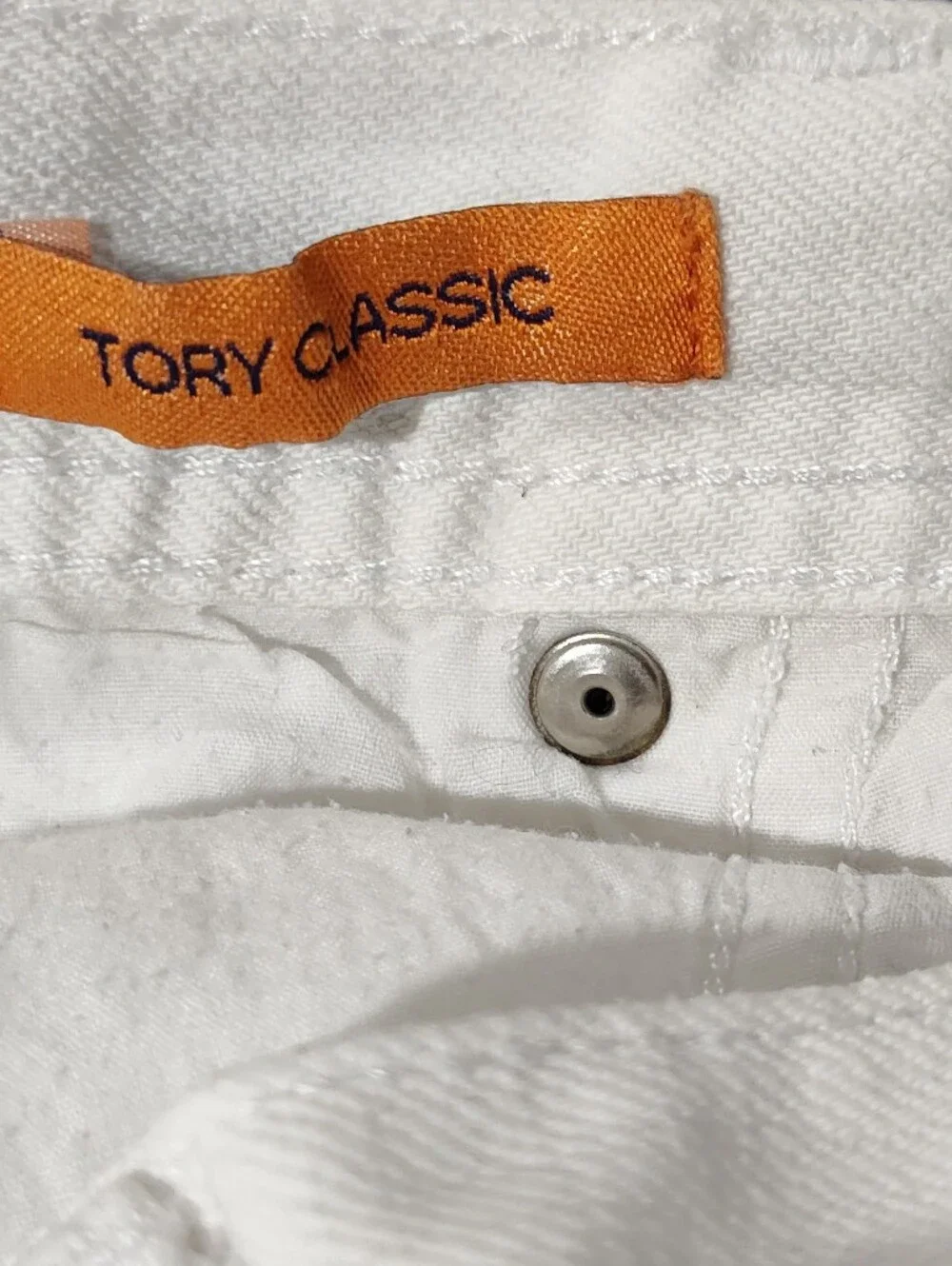 TORY BURCH WOMEN'S CLASSIC TORY JEANS WHITE, SIZE 26, 99% Cotton